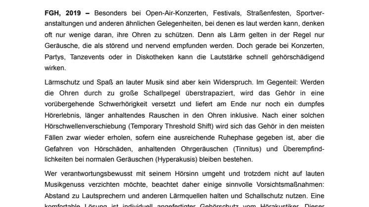 ​Länger besser hören – nachhaltiger Nutzen durch Gehörschutz