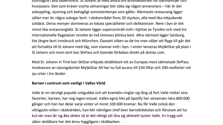 Mer äventyr för barn och unga bland SkiStars vinternyheter