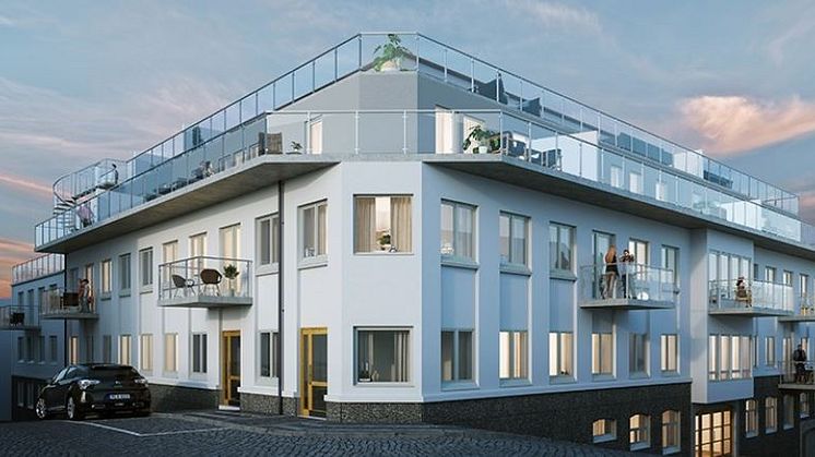 Takhöjden styrde installation när kontorshus i Strömstad blev bostadshus