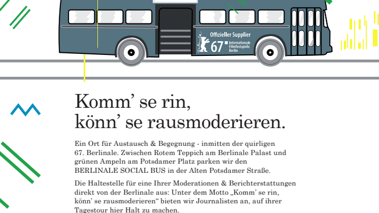 Viva con Agua auf der Berlinale 2017 im SOCIAL BUS mit Lemonaid & Amnesty International