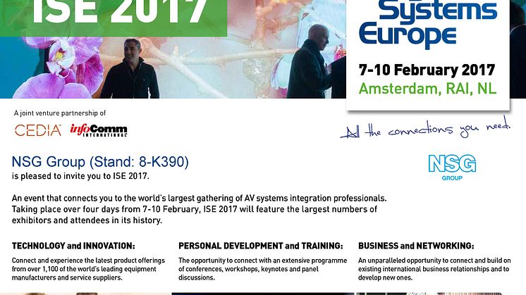 NSG Group ställer ut på Integrated Systems Europe 2017 i Amsterdam