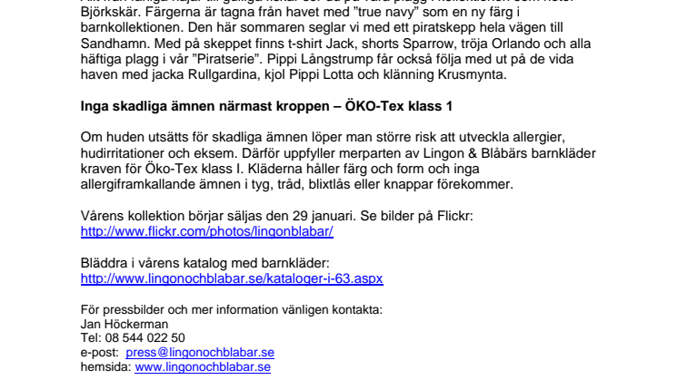 Lingon & Blåbär barnkläder i svensk design – Vårkollektion 2011