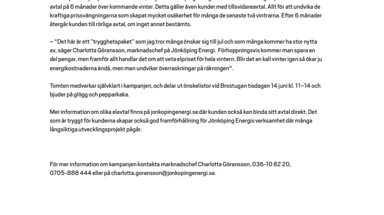 Jönköping Energi visar omtanke inför vintern