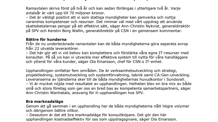Swedish Consulting Group tecknar avtal med CSN och SPV