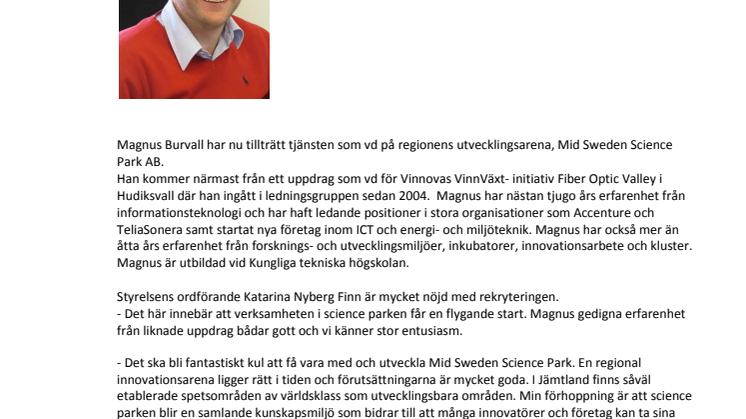 Ny vd på Mid Sweden Science Park