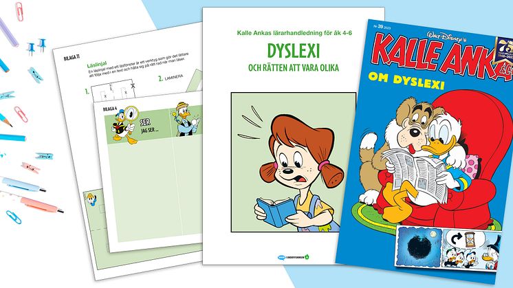 Kalle Anka och dyslexi skolmaterial