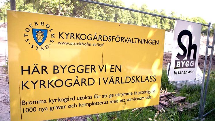 Utbyggnaden av Bromma kyrkogård (2010-2016) blev 4 år försenad och 440 procent dyrare än beräknat. Foto Lars Epstein.
