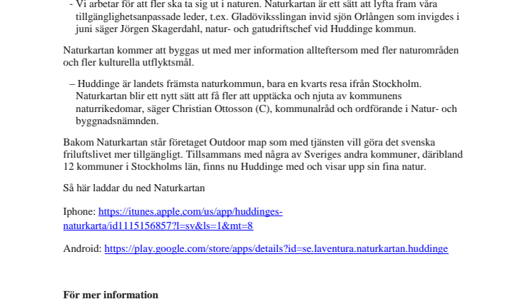 Nu lanseras Naturkartan i Huddinge