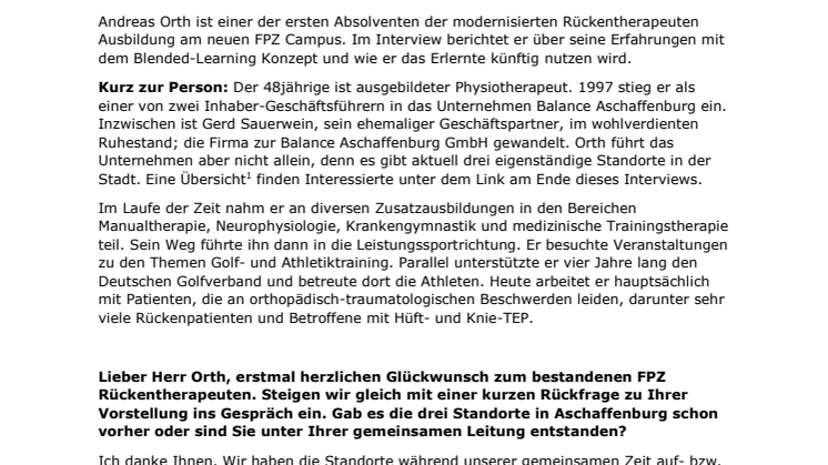 Blended-Learning kommt an -  Erster Teilnehmer des neuen FPZ Campus im Interview