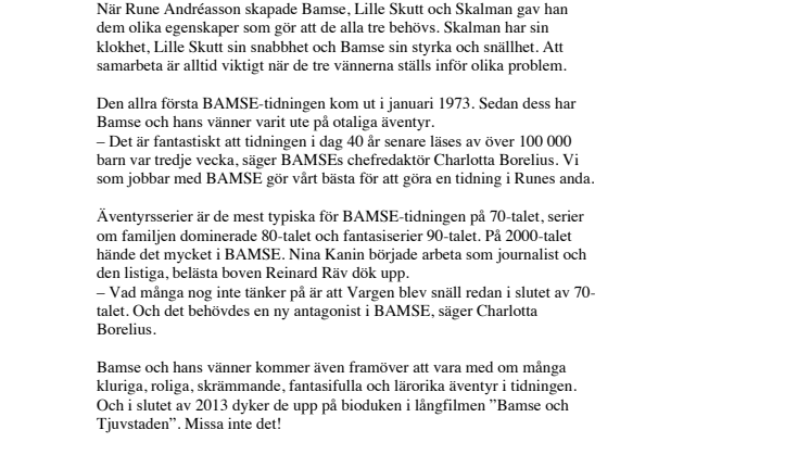 40 år med BAMSE-tidningen!
