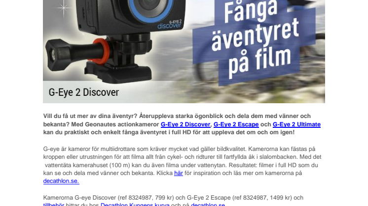 G-eye actionkamera: Juklappen för aktiva tekniknördar