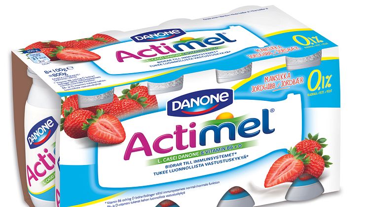 Actimel Jordgubb 0,1% 8-pack