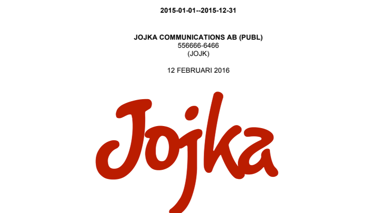 Jojka Bokslutskommuniké 