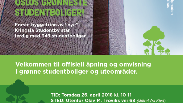 Invitasjon åpning byggetrinn 1 Kringsjå Studentby