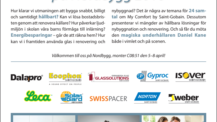 Inbjudan till Saint-Gobain på Nordbygg 2016