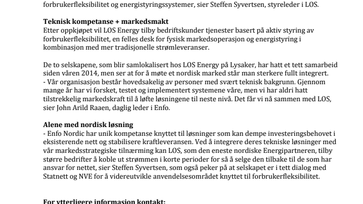 LOS kjøper Enfo Nordic