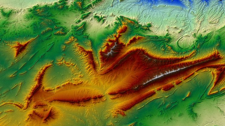 Euro-Maps 3D 5m DSM of an area in Algeria; © 2018 GAF AG; contains material distributed by Antrix