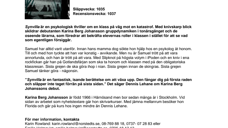 Karina Berg Johansson debuterar med en gastkramande psykologisk thriller