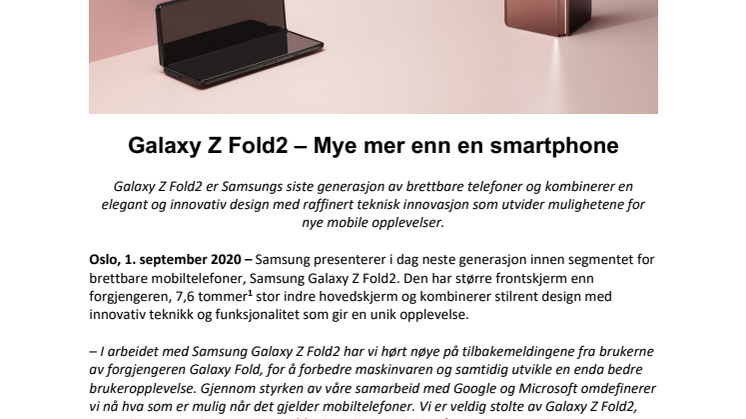 Galaxy Z Fold2 – Mye mer enn en smartphone