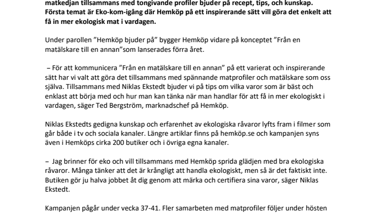 Hemköp inspirerar tillsammans med matprofiler