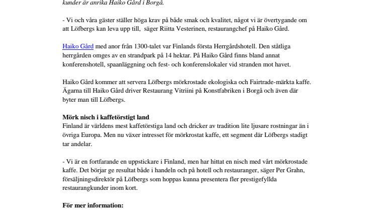 Finska framgångar för Löfbergs 