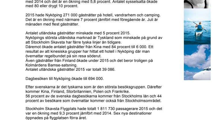 Turismen ökar i Nyköping