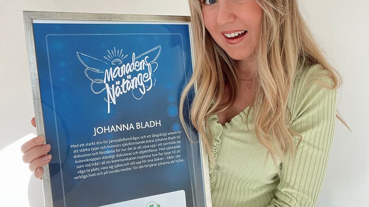 Johanna Bladh är Månadens Nätängel januari 2022