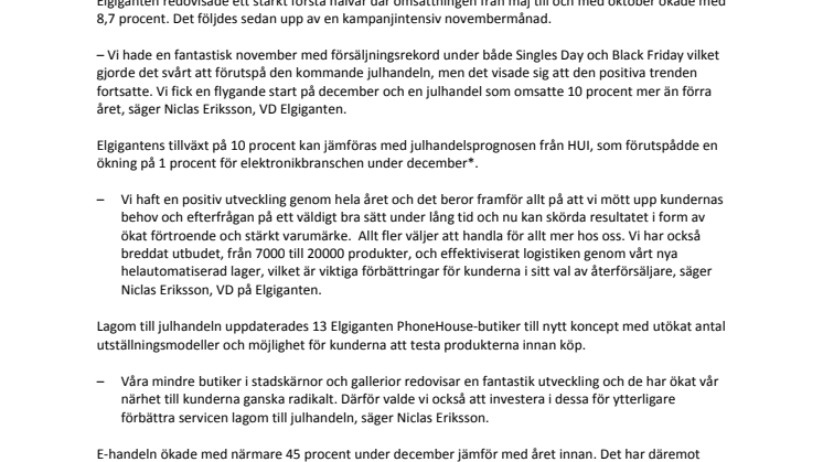 Starkare julhandel än förväntat