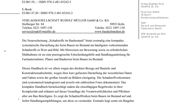 Schadstoffe im Baubestand 
