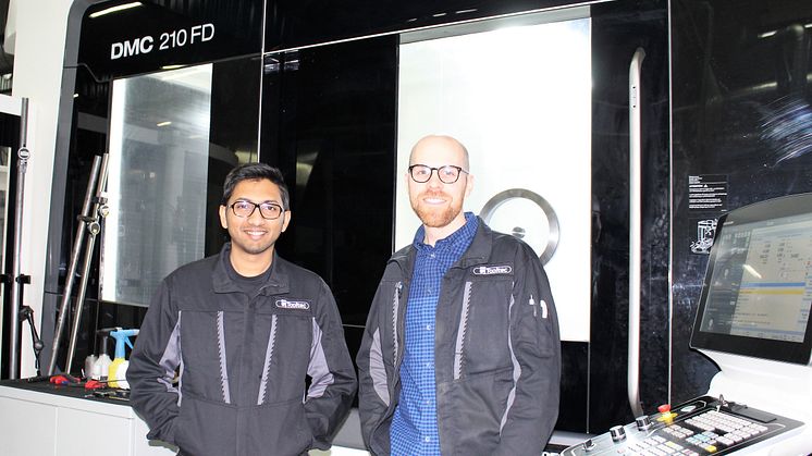 Nyrekryterade Sourabh Bhoje tillsammans med Anton Milesic Karlsson, produktionsteknisk chef, Tooltec.