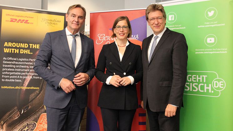 Burkhard Jung, Dr. Skadi Jennicke und Prof. Andreas Schulz (v.l.) präsentierten das Programm der "Leipzig Week" - Foto: Gewandhaus zu Leipzig 