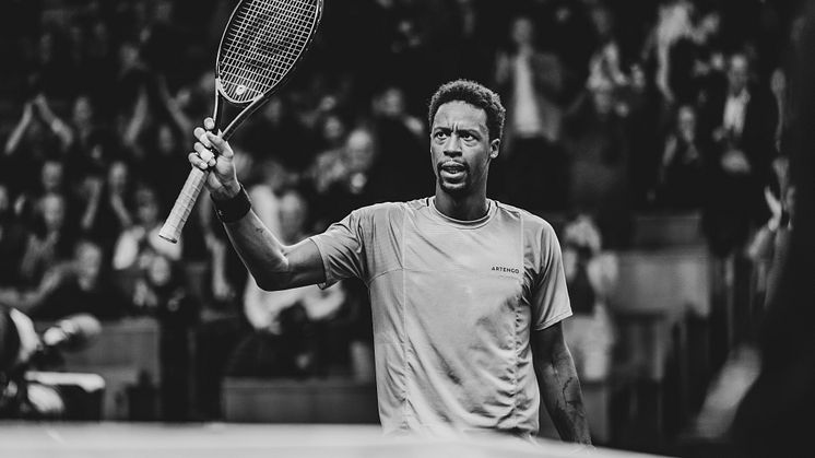 Gaël Monfils i Kungl. Tennishallen. Foto: Alexander Scheuber