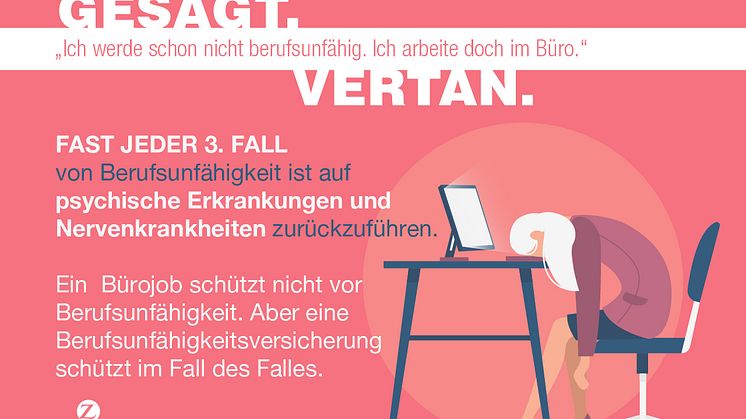 Berufsunfähigkeit - Irrtum Nr. 1 "Ich werde schon nicht berufsunfähig. Ich arbeite doch im Büro."