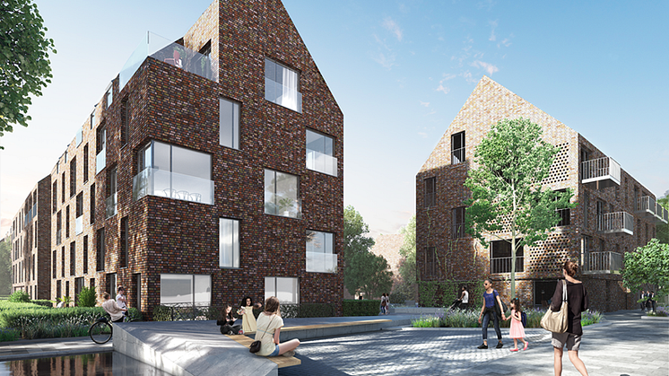 LKFs hus i kvarteret Pilgrimen 2. Illustration Liljewall arkitekter.