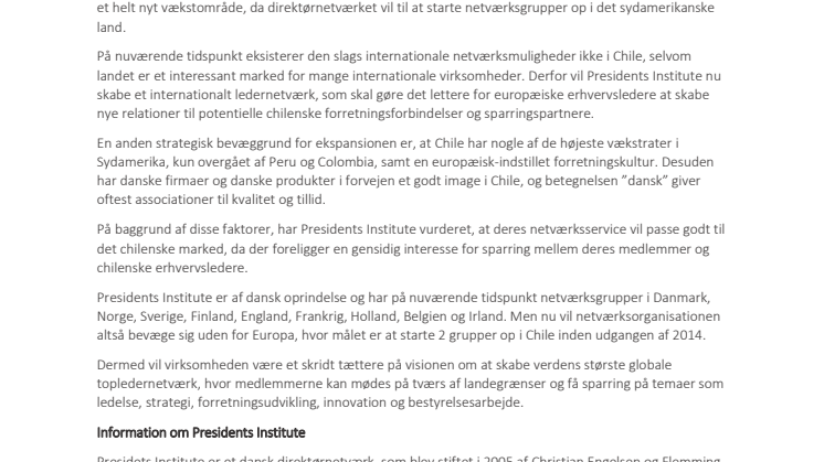 Dansk direktørnetværk starter op i Chile