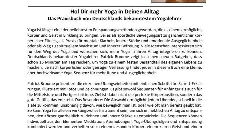Presseinformation "Yoga für dich"