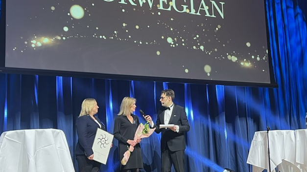 Norwegian receiving the award for best domestic in Sweden