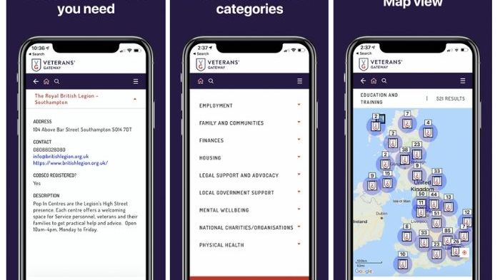 The new Veterans' Gateway App