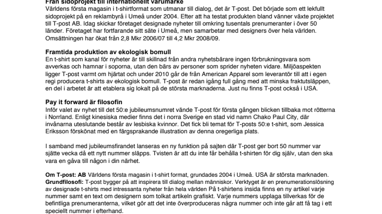 Världens första t-shirtmagasin släpper 50:e numret till över 50 länder