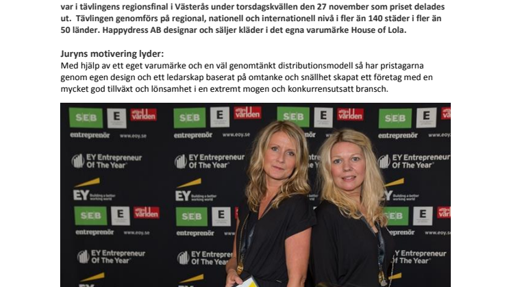 House of Lolas grundare prisade som ”Årets Kvinnliga Stjärnskott” i global entreprenörtävling
