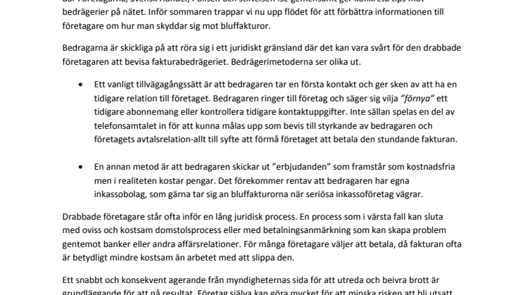 Unikt samarbete mot bluffakturor
