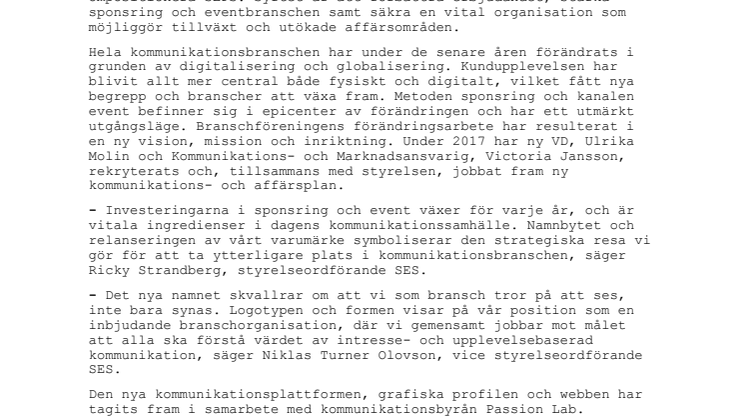 Sponsrings & Eventföreningen byter namn till SES!