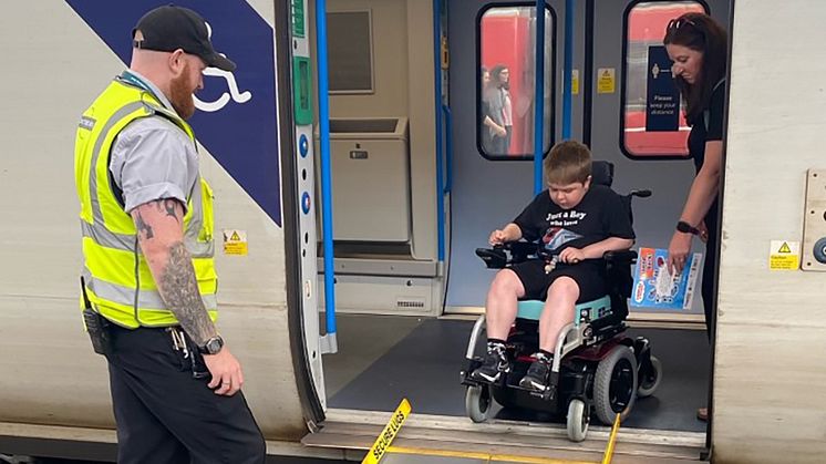 Ryan Horrod is shown how he can continue using trains with the assistance on offer