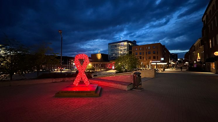 Ljusinstallationen på Stortorget i Östersund tidigare i år