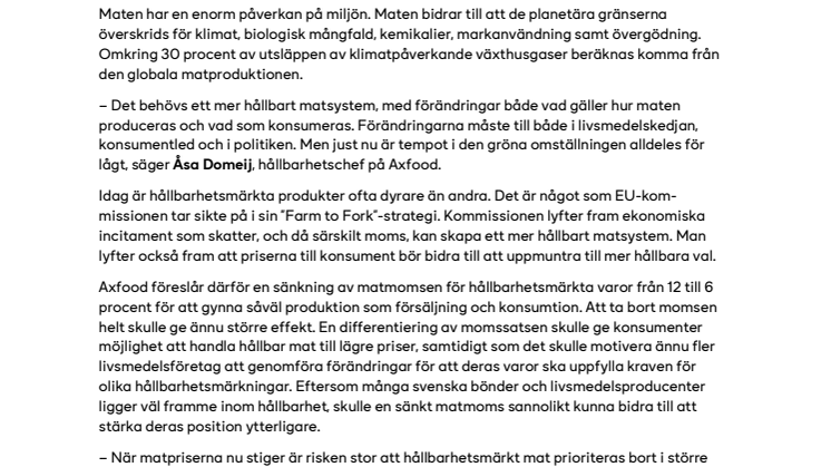 Axfood- Sänk momsen på hållbar mat .pdf
