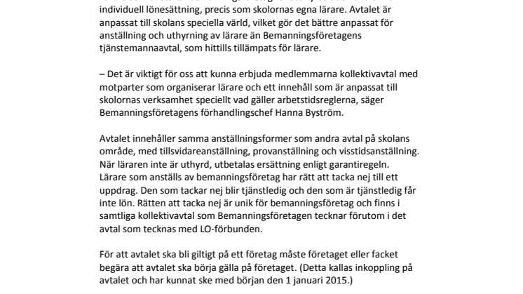 Bättre för inhyrda lärare genom nytt kollektivavtal