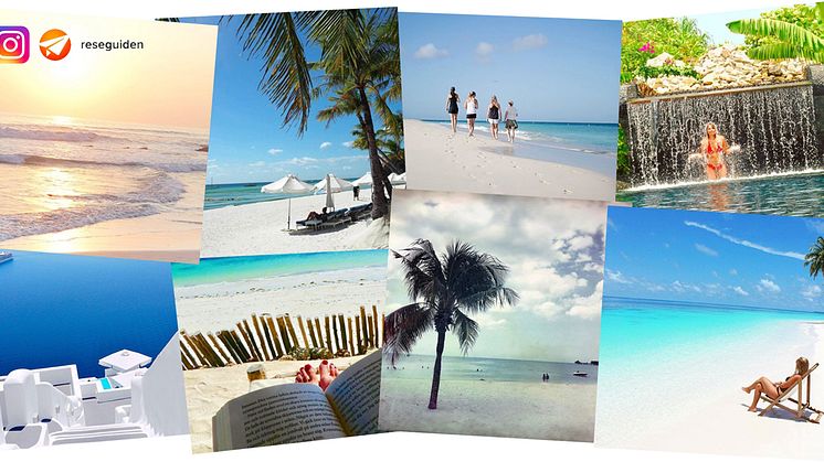 Semesterbilder på Instagram taggade med #reseguiden
