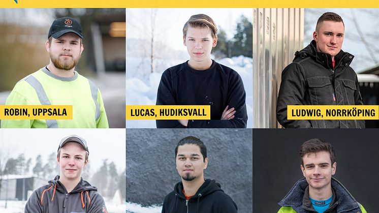 Årets finalister i SM för unga plåtslagare 2018. 
