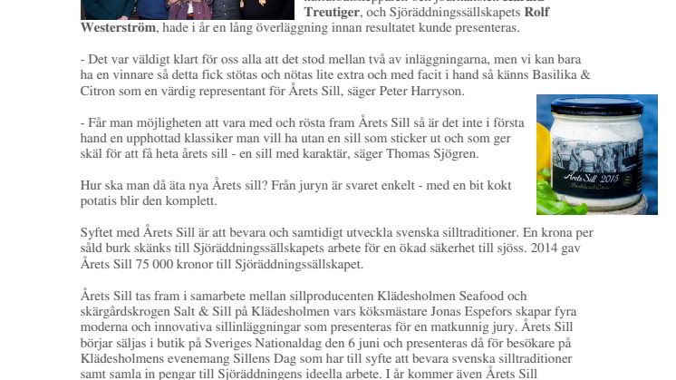Årets Sill 2015 är korad - Basilika & Citron