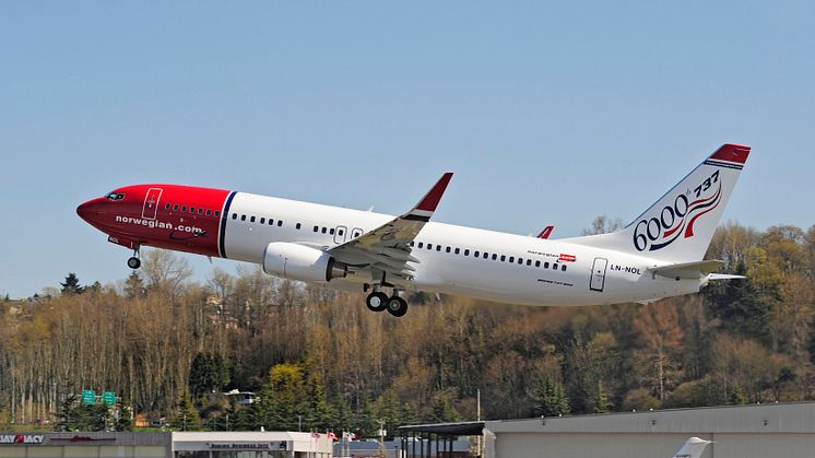 Nytt och mer miljövänligt flygplan landar hos Norwegian 
